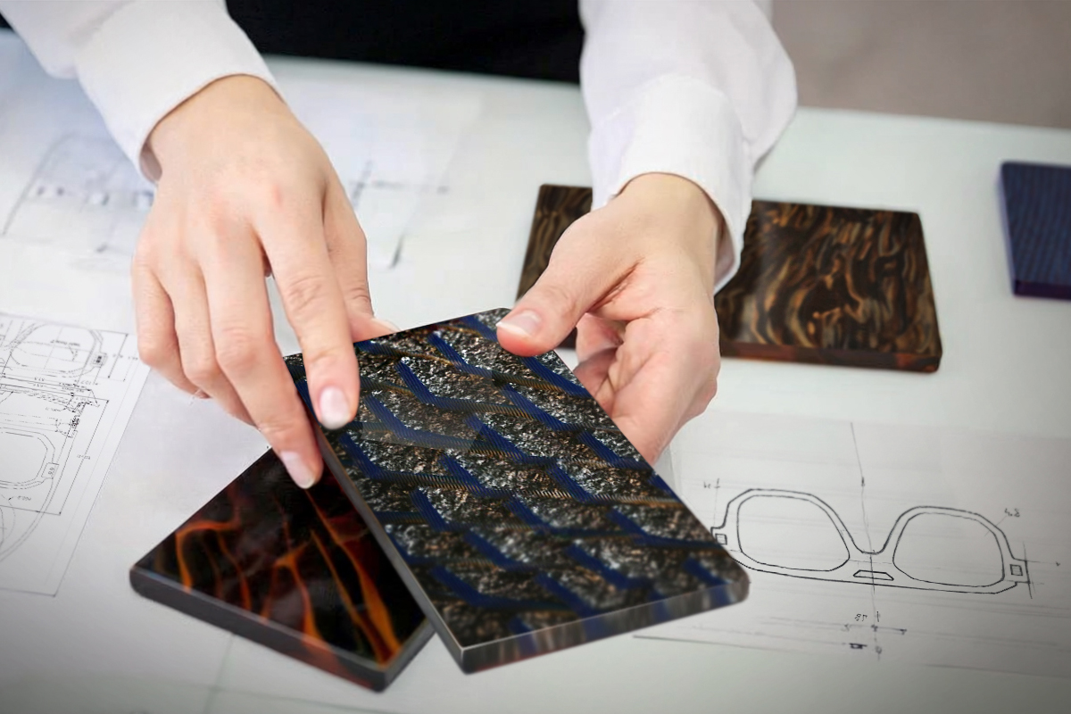 Sélection colorimétrique des acétates d'une monture LUMENUS